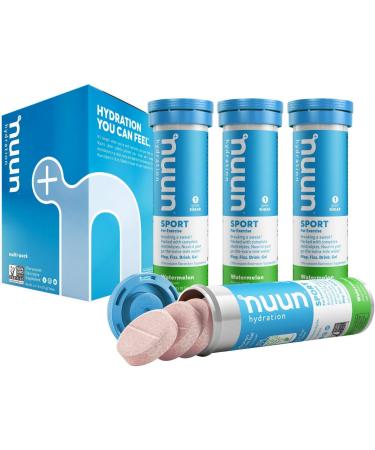 Nuun Sport: Electrolyte Drink Tablets Box of 4 Tubes (40 servings) Watermelon Electrolyte Hydration Supplement - Buy Online on GoSupps.com