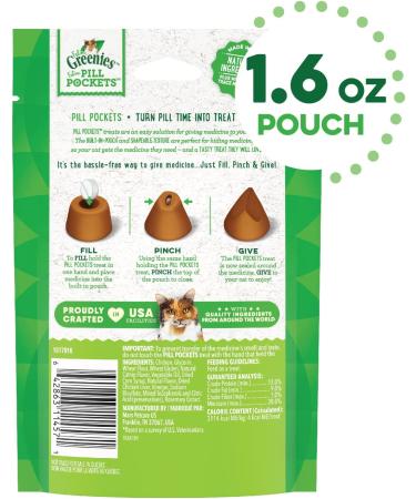 Feline GREENIES Pill Pockets for Cats - Catnip Flavor - 1.6 oz (45 Treats) - Buy Online on GoSupps.com