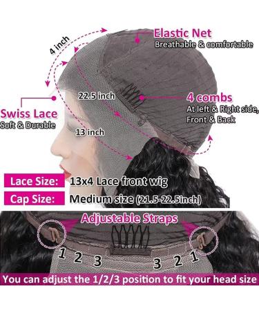 UKASI Short Curly Bob Wig 12 Inch 100% Virgin Human Hair | Deep Wave 13x4 Lace Frontal Wigs for Women | Pre Plucked 180% Density True To Length | Natural Black Color - Buy Online on GoSupps.com