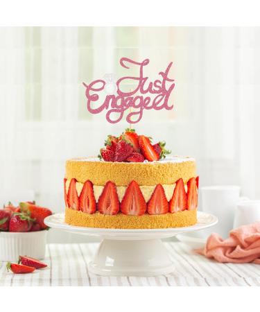 Sotpot 1 Pack Just Engaged Cake Topper Pink Glitter We're Engaged Cake Pick Engagement Party Decorations Bridal Engagement Wedding Cupcake Decoration Party Supplies - Buy Online on GoSupps.com