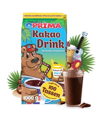 OPRIMA Cocoa powder drink 1kg about 100 cups chocolate to drink per sachet instant soluble powder easy to mix with milk ready to drink