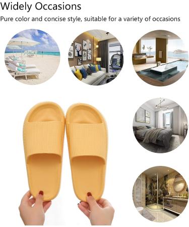 Unisex Pillow Slippers - Soft EVA Massage Foam Sandals, Non-Slip & Quick Drying - Black Open Toe Home Slippers for Women and Men (Khaki, 9-10 Women/7-8 Men) - Buy Online on GoSupps.com