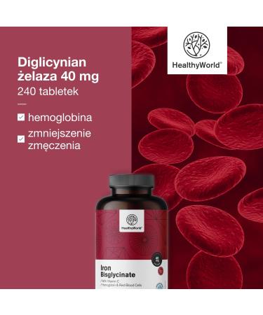 Be Healthy Group doo Iron Bisglycinate 40 mg With Vitamin C 240 Tablets 8month supply Without GMO and Without Artificial Colors 40 mg Iron 40 mg Vitamin C Highest Quality - Buy Online on GoSupps.com