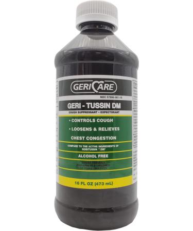 Liquid Cold 16 oz Bottle Geri Tussin DM Cough Suppressant Chest Congestion Compares to Robitussin DM Robitusim Robitosin