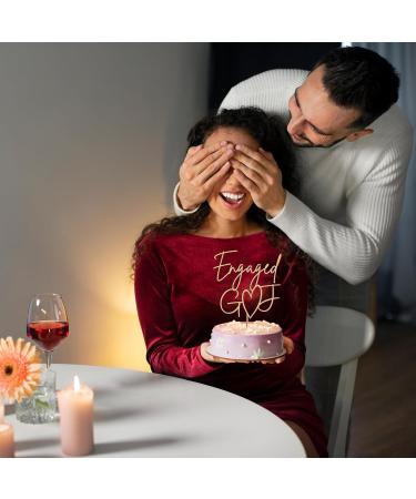 Personalize Pro Engagement Wooden Cake Topper Customise With Any Name We're Engaged Bridal Cake Pick Toppers Rustic Wood Wedding Couple Cupcake Decoration Theme Party Supplies Design-1 - Buy Online on GoSupps.com