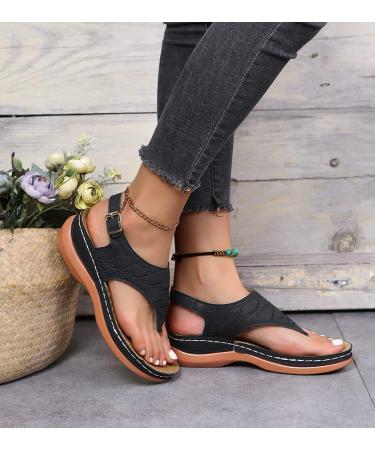 Dimleen Orthopedic Platform Sandals - Comfy Arch Support, Anti-Slip, Breathable (Black, Size 8) - Buy Online on GoSupps.com