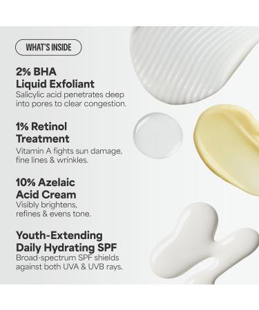 Paula's Choice Favorites Mini Kit 4 Piece Set Includes 2% BHA Exfoliant 1% Retinol Treatment 10% Azelaic Acid Booster Youth Extending SPF 50 Moisturizer Travel Skin Care Set for Glowing Skin - Buy Online on GoSupps.com