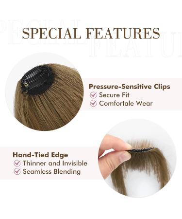 REECHO 100% Human Hair Clip in Bangs - Air Bangs Medium Brown - Buy Online on GoSupps.com