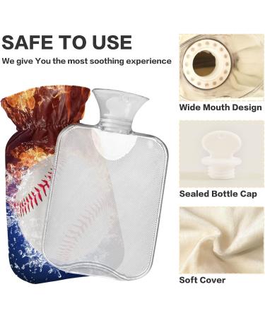 NAANLE Fire Sport Baseball Heat Bottle - 2L Large Transparent Hot Water Bottle for Bed Hand & Feet Warmer | Pain Relief & Heat Therapy - Buy Online on GoSupps.com
