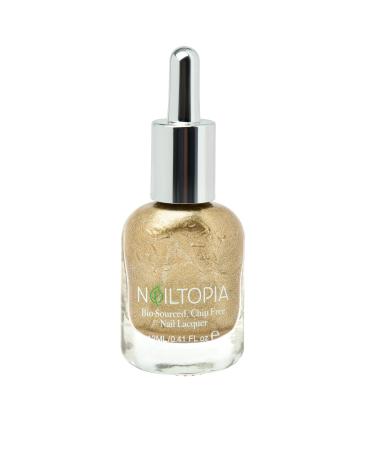 Nailtopia Bio-Sourced Chip Free Nail Lacquer - All Natural Strengthening Biotin and Superfood-Infused Polish - Chip Resistant Formula - Quick-Dry Long Lasting Wear - Liquid Gold - 0.41 oz Liquid Gold 0.41 Ounce (Pack ...