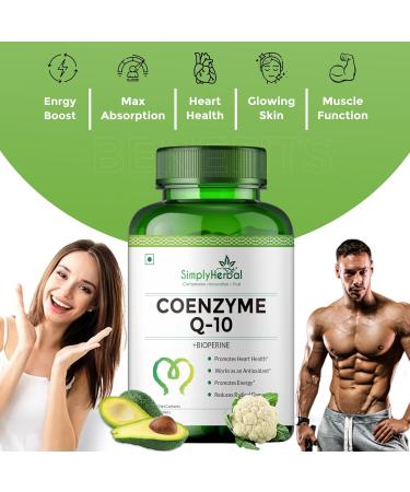 CoQ10 Natural Antioxidant Supplements 200mg - Heart Health & Energy Metabolism - 60 Tablets - Buy Online on GoSupps.com