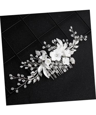 Beaupretty Women Hair Comb for women womens for hair crystal headpiece pearl rhinestone hair clips silver floral hair rhinestone hair s for women Floral Headdress Women Hair Crystal - Buy Online on GoSupps.com