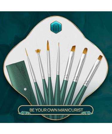 LANBENA 7PCS Nail Art Brushes Set with Exquisite Bag - Professional Acrylic Nail Brush Tools for Gel Polish Manicure Painting at Home Salon - Buy Online on GoSupps.com
