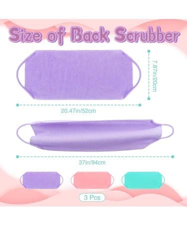 9 Pack Exfoliating Shower Bath Gloves and Back Scrubber Set - 3 Pairs Bath Gloves, 3 Exfoliating Body Scrubber - Nylon Washer, Stretchable Design for Women, Men, Children - Pink, Purple, Green - Buy Online on GoSupps.com