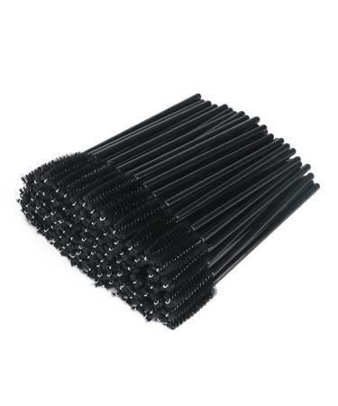 G2PLUS 100 PCS Black Eyelash Brushes Spoolies - Eyebrow Spoolie Brushes -Disposable Mascara Wands - Eyelash Extension Brushes for Extensions 100 Count (Pack of 1) Black