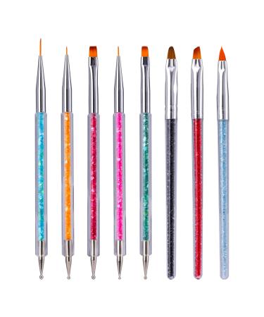 Savita 8 pieces nail artificial brush double ended nail brush set gel brush point drill nail nail nail point drawing painting tools liner for manicure nail art design