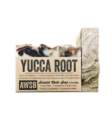 A Wild Soap Bar Yucca Root Shampoo & Body Bar Soap with Tea Tree Oil  Vegan  All Natural with Organic Ingredients  Handmade (1 pack) 3.5 Ounce (Pack of 1)