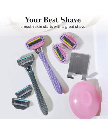 AOA Men's 6 Blade Razor Kit - 7pc Set with Handle Swedish Blades & Aloe Strip for a Comfortable Close Shave - International Shipping Available - Buy Online on GoSupps.com