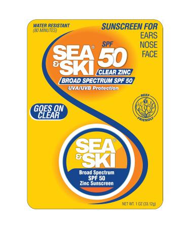 Sea & Ski Clear Zinc SPF 50 Face  Nose  Ear  and Scalp Broad Spectrum Reef Friendly Sunscreen (1)