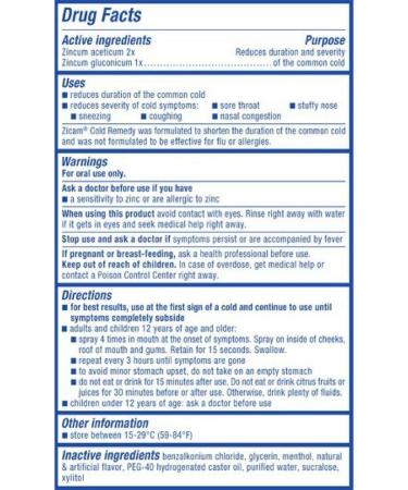 Zicam Cold Plus Oral Mist 1.0 oz - Fast-Acting Cold Relief - Buy Online on GoSupps.com