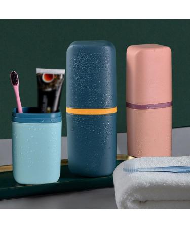 Portable Travel Toothbrush Cup & Toothpaste Holder - Pink Organizer for Camping & Bathroom Accessories - Buy Online on GoSupps.com