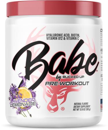 Babe Pre Workout powder for Women | Lavender Lemonade | 6g Citrulline 2g Beta-Alanine 100mg Hyaluronic Acid 5mg Biotin and 5 other registered trademarked ingredients | 30 servings | 13.9 OZ