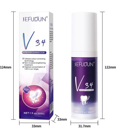  Hikaka Whitening Toothpaste V34 Color Correction Toothpaste Whitening Toothpaste Stain Removal 30 ml Improves Teeth Brightness and Reduces Yellowing (Orange) - Buy Online on GoSupps.com