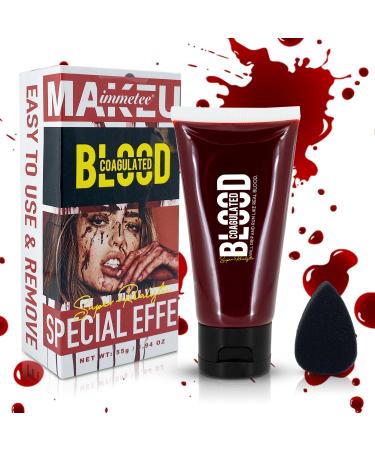 immetee SFX Fake Blood Gel Halloween Blood Makeup Face Body Paint Vampire Makeup Coagulated Stage Blood Specail Effects Makeup. 55g