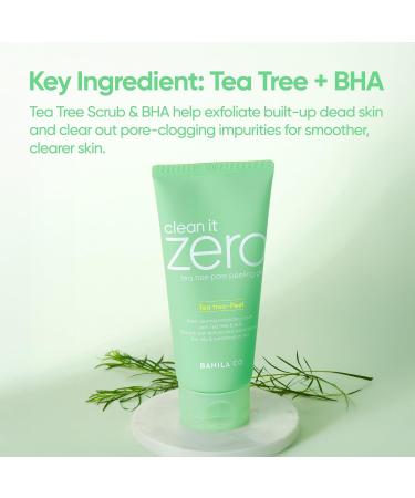 BANILA CO Clean It Zero Tea Tree Pore Peeling Gel | Facial Polish & Vegan Exfoliating Gel for Oily Acne-Prone Skin | Gentle Scrub with BHA & Tea Tree for Smooth Texture & Clear Pores(120ml/4.05fl.oz) 02 Tea Tree - Buy Online on GoSupps.com