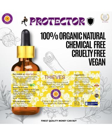 Deve Herbes Thieves Essential Oil Blend 30ml & Pre-Diluted Roll-On 10ml | Multipurpose Aromatherapy for Global Shipping - Buy Online on GoSupps.com