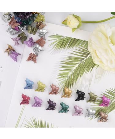 Tiweio Pastel Butterfly Hair Clips - 50 Pcs Mini Claw Clips for Girls & Women | Metallic Color Hair Accessories with Box Packaging - Buy Online on GoSupps.com