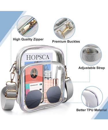 Coromay Clear Crossbody Bag - Stadium Approved TPU Clear Purse (Silver) - Buy Online on GoSupps.com