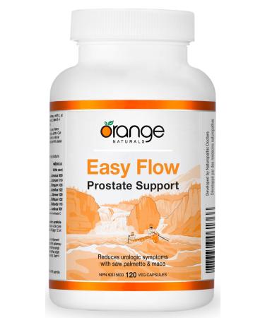 Orange Naturals - Easy Flow Prostate Support with Saw Palmetto & Maca 120 Caps - Prostate Bladder Supplement - Prostate Complete Supplements for Men and Women - Prostate Health Inflammation Relief