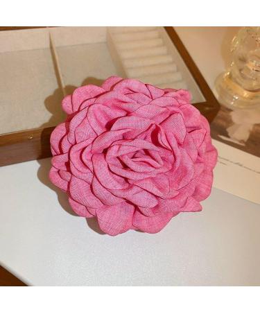 Big Flower Hair Claws Women's Vintage Headwear Big Rose Flower Hair Bow Barrettes Ponytail Holder Hair Accessories for Girls Rose Red - Buy Online on GoSupps.com