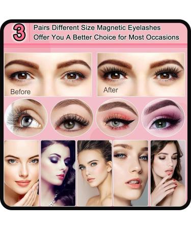 Ez Bella Magnetic Lashes Aerliss Magnetic Lashes Dalarey Magnetic Lashes with Applicator Magnetic Lashes No Glue Or Liner Needed Reusable Magnetic Eyelashes 3D Waterproof Lashes (Natural style) - Buy Online on GoSupps.com