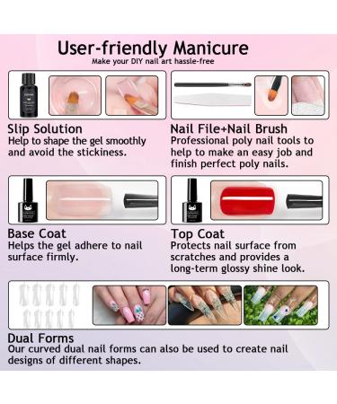 Lofuanna Poly Gel Nail Kit - 2 Colors Starter Kit with Clear Nude Builder Gel - All-in-One Nail Gel Set for Beginners - Buy Online on GoSupps.com
