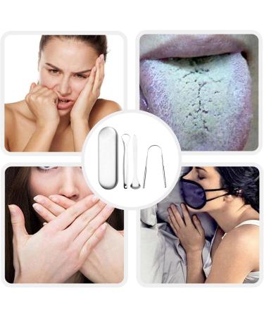Stainless Steel Tongue Scraper for Adults | Tongue Cleaner Brush to Reduce Bad Breath - U-Shaped 3-Part Design - Buy Online on GoSupps.com