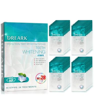 DREARK Teeth Whitening Strips  28 Treatments White Strips Kit for Sensitive Teeth  Whiter Teeth in 7 Days  Helps Remove Smoking Coffee Soda Wine Stain (Peppermint  28 Treatments 56 Strips) Peppermint 28 Treatments 56 Str...