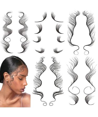 Baby Hair Temporary Tattoo Stickers 5 Styles Tattoo Temporary Makeup Stickers Curly Hair  Waterproof Baby Hairstyling Hair Tattoo Edges for Hair Template Makeup Tool