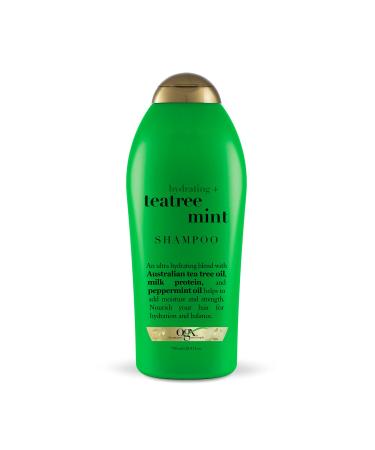 OGX Hydrating + Tea Tree Mint Shampoo  Nourishing & Invigorating Scalp Shampoo with Tea Tree & Peppermint Oil & Milk Proteins  Paraben-Free  Sulfate-Free Surfactants  25.4 fl oz Sweet Peppermint  Iced Vanilla & Teatree 2...
