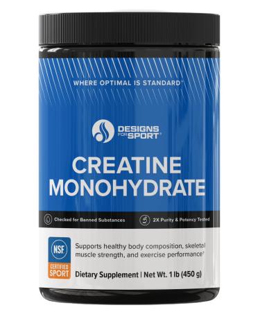 Creatine Monohydrate Powder - NSF Certified for Sport Creatine Supplement to Support Muscle Recovery Pre + Post Workout Strength and Energy (1 lb / 90 Servings)