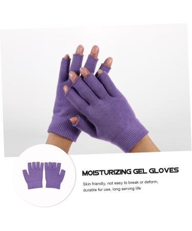 FRCOLOR 1 Pair Gel Moisturizing Gloves Night Gloves moisturizing Half Gloves Mens Mittens with Fingers Ladies Mittens Silk Mens Lotion Beauty Care Gloves Hand use Purple Dipping Miss Sock - Buy Online on GoSupps.com