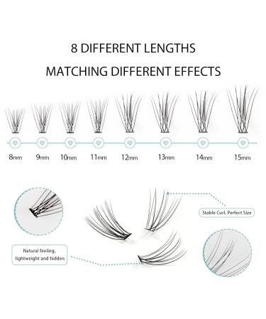 Oreola Individual Eyelashes - 228PCS 10D Clusters 0.07D Mixed Length 8-15mm Reusable Fluffy Lash Clusters for Easy Eyelash Extensions at Home - Buy Online on GoSupps.com