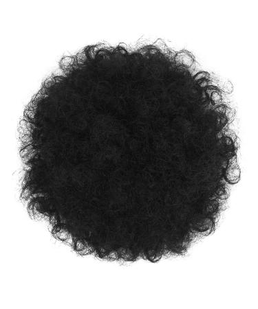 LEEONS 8 Inch Afro Puff Ponytail (Black) - Human Hair Kinky Curly Bun Drawstring Ponytail for Black Women - Buy Online on GoSupps.com