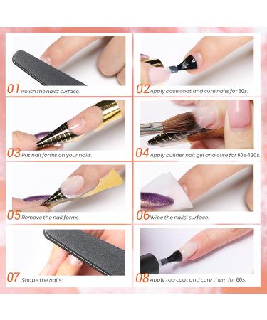 Modelones Builder Nail Gel - Clear 2oz Hard Gel for Nail Extension - Acrylic Kit with Nail Forms and Brush - Professional DIY Manicure Set - Buy Online on GoSupps.com