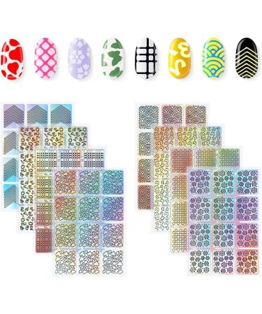156 Pieces Nail Vinyl Stencils Nail Art Decoration Stickers Set Nail Art Design Stickers Tips Decals 26 Sheets - Buy Online on GoSupps.com
