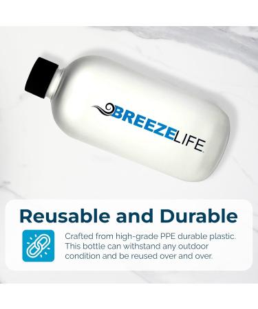Breeze Life Replacement Mist Bottle Fits Original and Rechargeable Mister Breeze Umbrellas, 16 oz, Clear Frosted - Buy Online on GoSupps.com