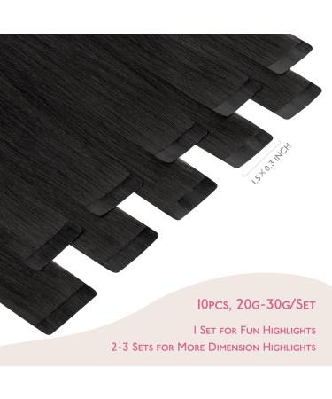 Buy Salife Tape Extensions - Real Hair Natural Black 10Pcs 25g 40cm Invisible Hair Extensions for Girls - Buy Online on GoSupps.com