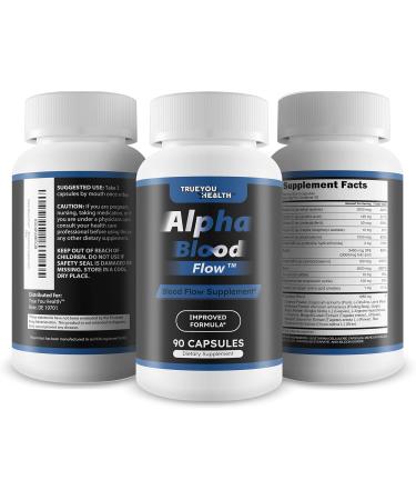 Alpha Blood Flow - Improved Formula - Our Best Alpha Boost Male Blood Circulation Supplements for Men - Circulatory Supplements Best Blood Flow Vasodilator Nitric Oxide Blood Flow Supplements for Men - Buy Online on GoSupps.com
