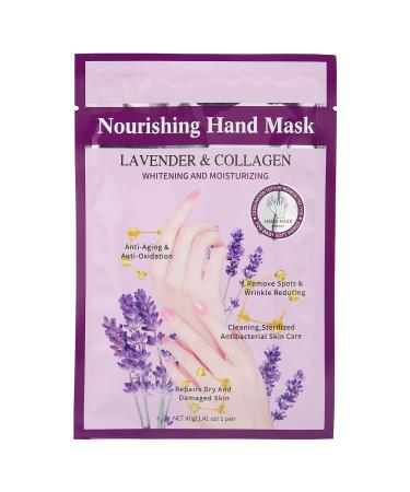 Hand Peel Mask 5Pcs Lavender Moisturizing Gloves Hand Mask Moisturizing Repair Skin for Dry Rough Hands - Perfect Daily Hand Care Treatment Get Soft Smooth Hands